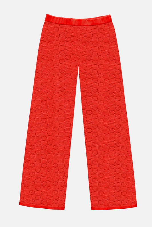 Honeycomb Pants Red Trousers Carlota Cahis 
