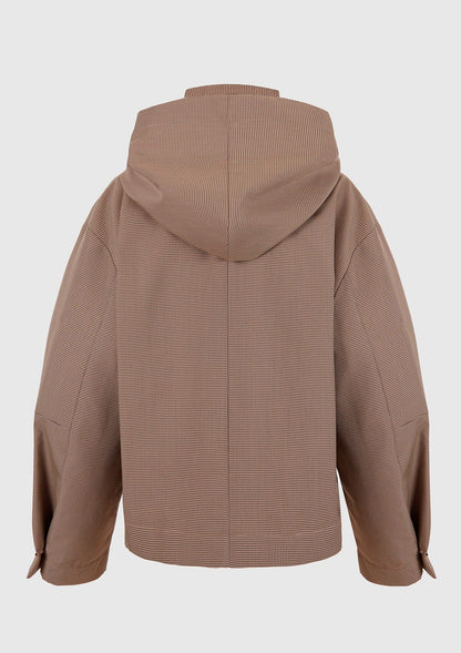 Houndstooth hooded parka Coats Boscoier 