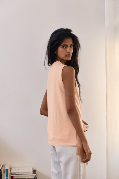 Ines Top Fringes Powder Pink Tops and Blouses Laia Alen 