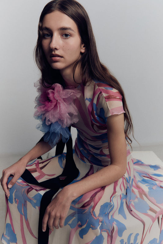 Iris Chiffon Midi Dress Dresses Juan Vidal 