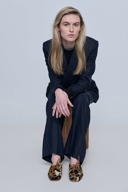 Ivy loafers in Dark Cow print Calf Hair Loafers AUGUSTA 