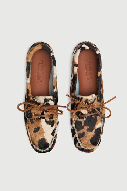 Ivy loafers in Dark Cow print Calf Hair Loafers AUGUSTA 