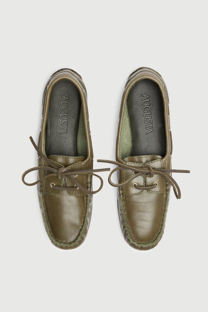 Ivy loafers in Khaki Leather Loafers AUGUSTA 