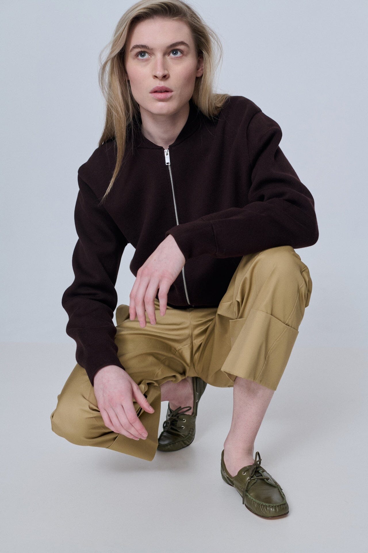 Ivy loafers in Khaki Leather Loafers AUGUSTA 