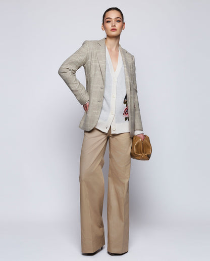 Jacquard wool cardigan with floral embroidery Shirts & Blouses Mirto 