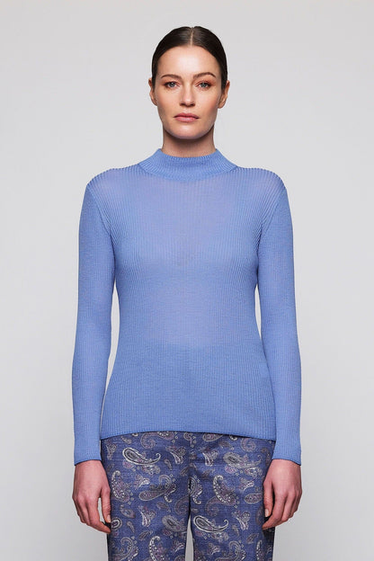 Jersey azul de canalé de lana Sweaters Mirto 