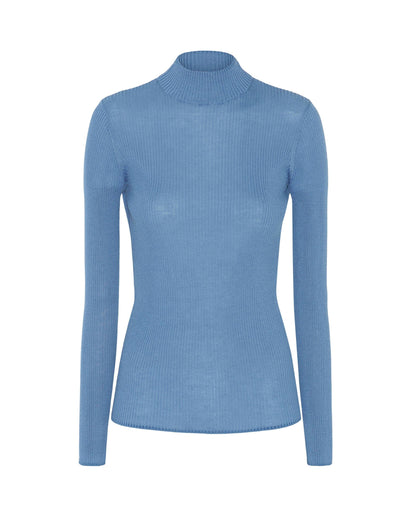 Jersey azul de canalé de lana · Mirto · vista 4