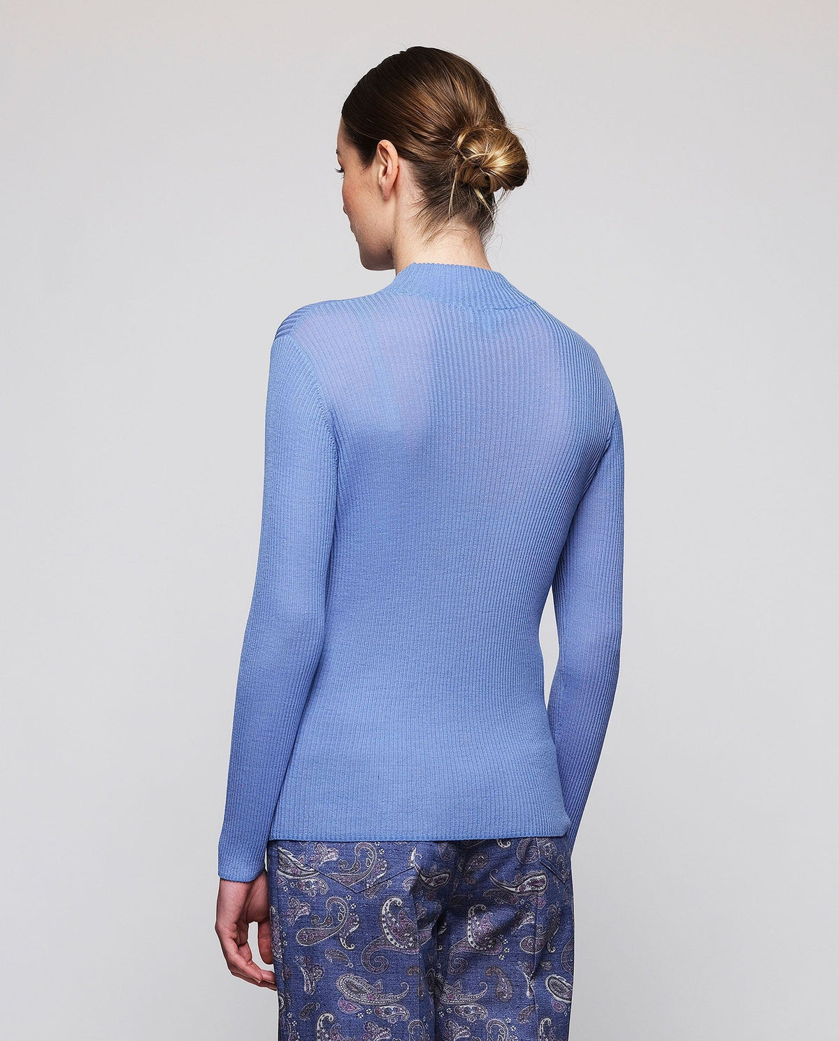 Jersey azul de canalé de lana · Mirto · vista 2
