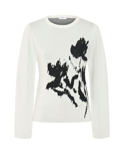 Jersey blanco jacquard floral Sweaters Mirto 