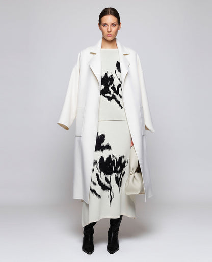 Jersey blanco jacquard floral Sweaters Mirto 