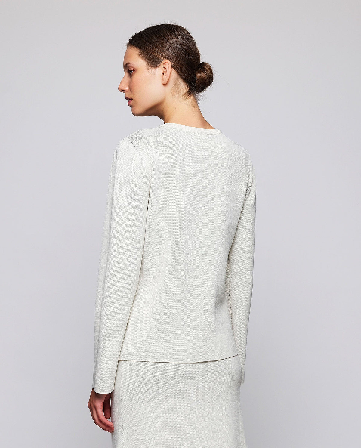 Jersey blanco jacquard floral Sweaters Mirto 