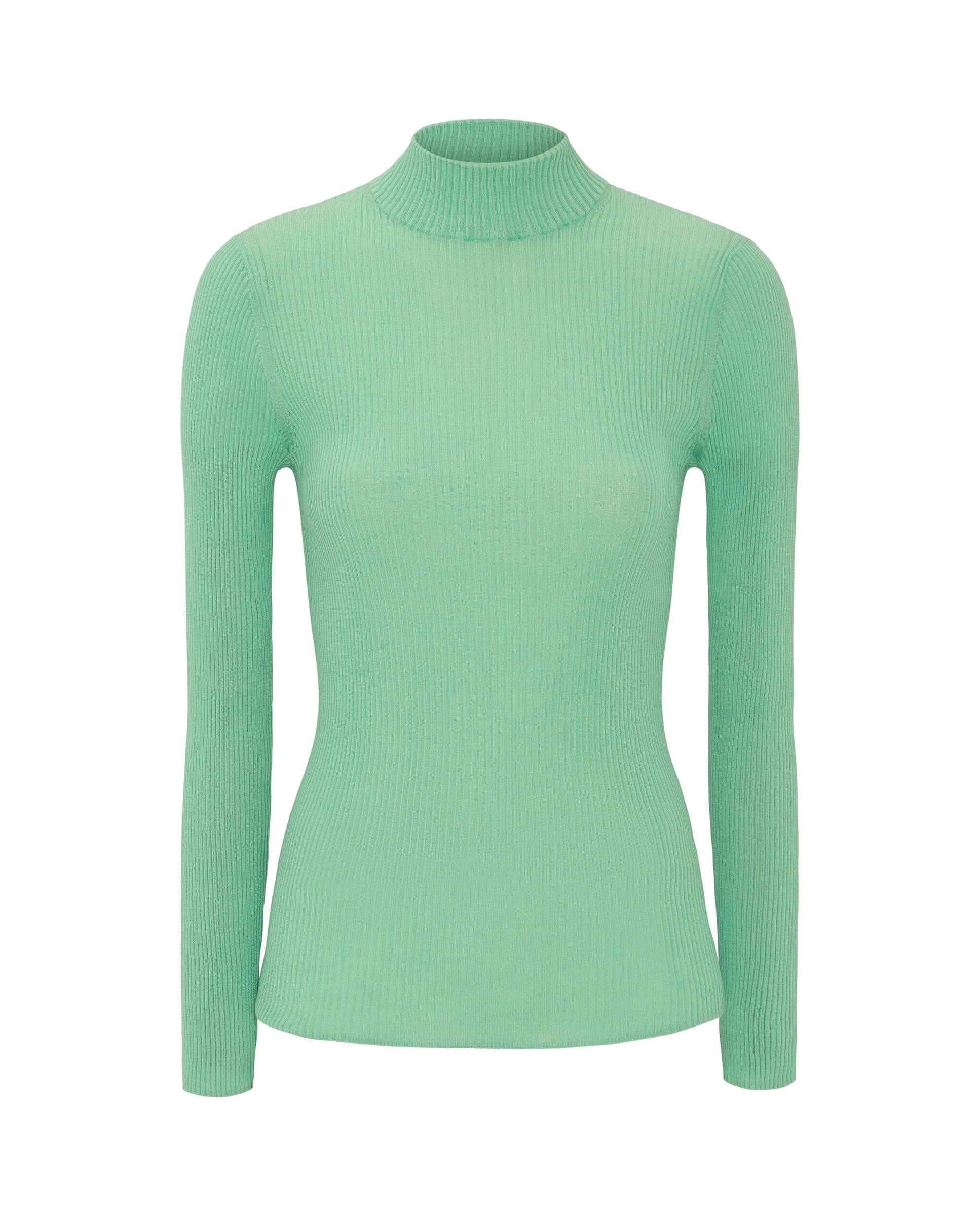 Jersey verde de canalé de lana MUJER / PRENDAS DE PUNTO / JERSEIS DE PUNTO Mirto 