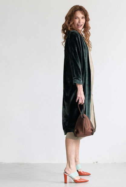 JOAN KIMONO TERCIOPELO VERDE BOSQUE Robe Duyos 