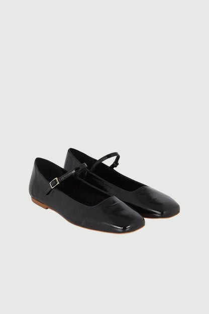 Julieta Mary Janes in Black Patent Leather Flat shoes AUGUSTA 