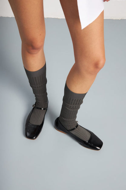 Julieta Mary Janes in Black Patent Leather Flat shoes AUGUSTA 