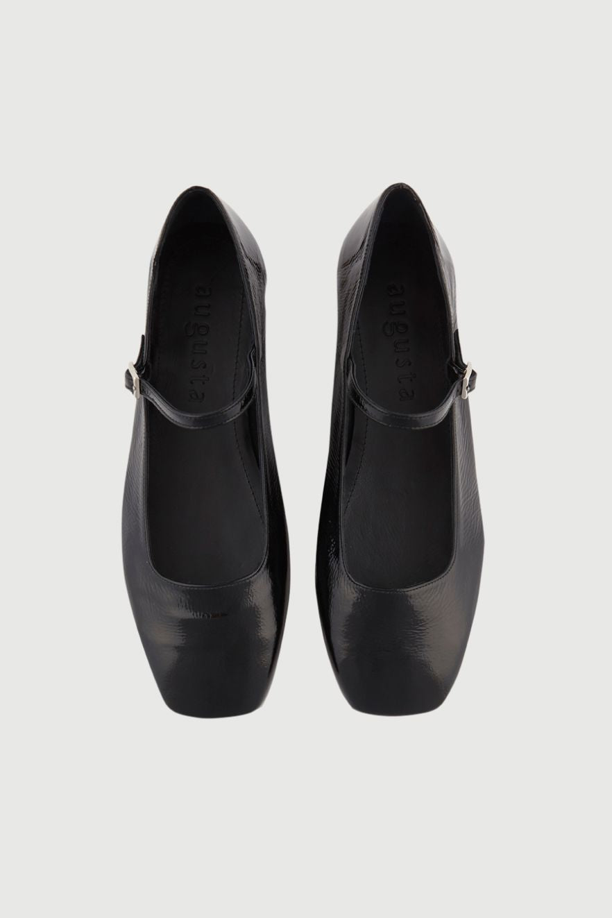 Julieta Mary Janes in Black Patent Leather Flat shoes AUGUSTA 