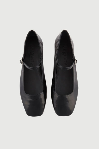 Julieta Mary Janes in Black Patent Leather Flat shoes AUGUSTA 