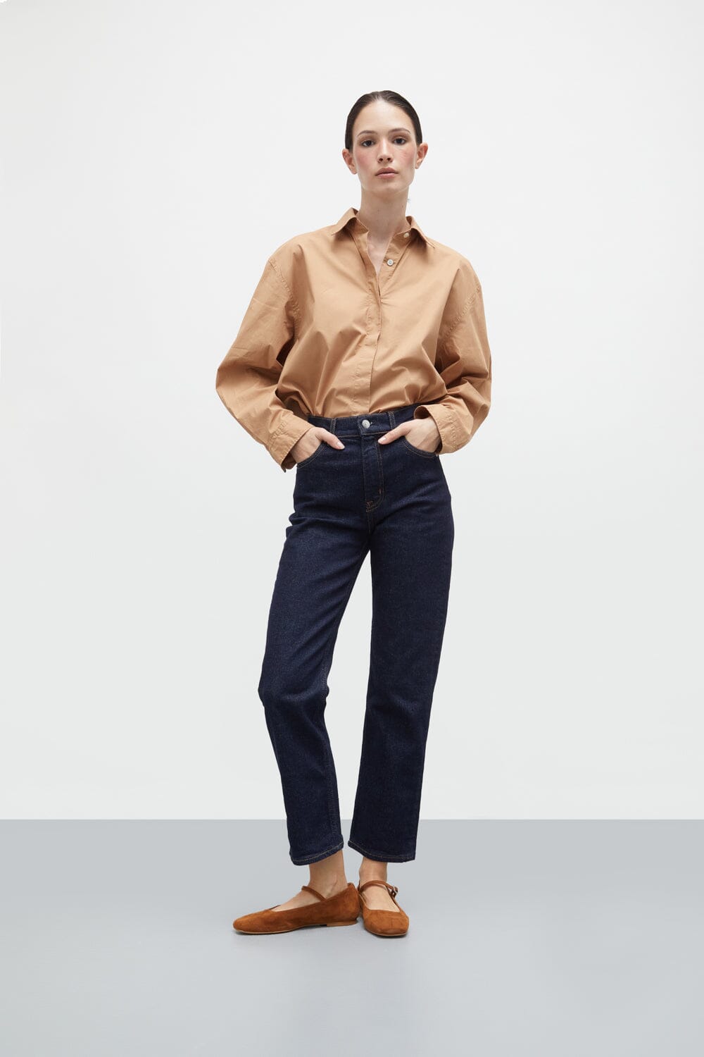 Julieta Mary Janes in Caramel Suede Flat shoes AUGUSTA 