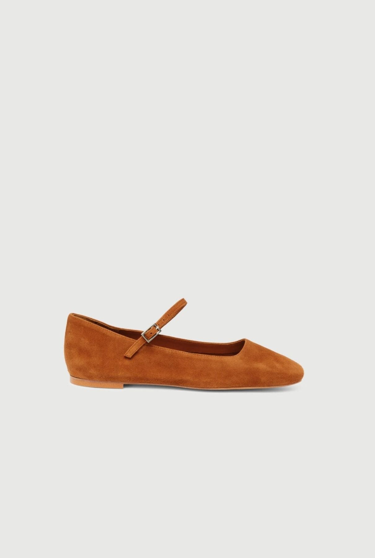 Julieta Mary Janes in Caramel Suede Flat shoes AUGUSTA 