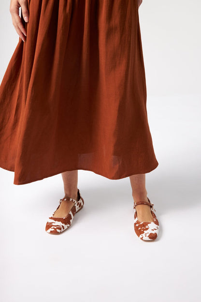 Julieta Mary Janes in Cow Print Calf Hair Mary Jane AUGUSTA 