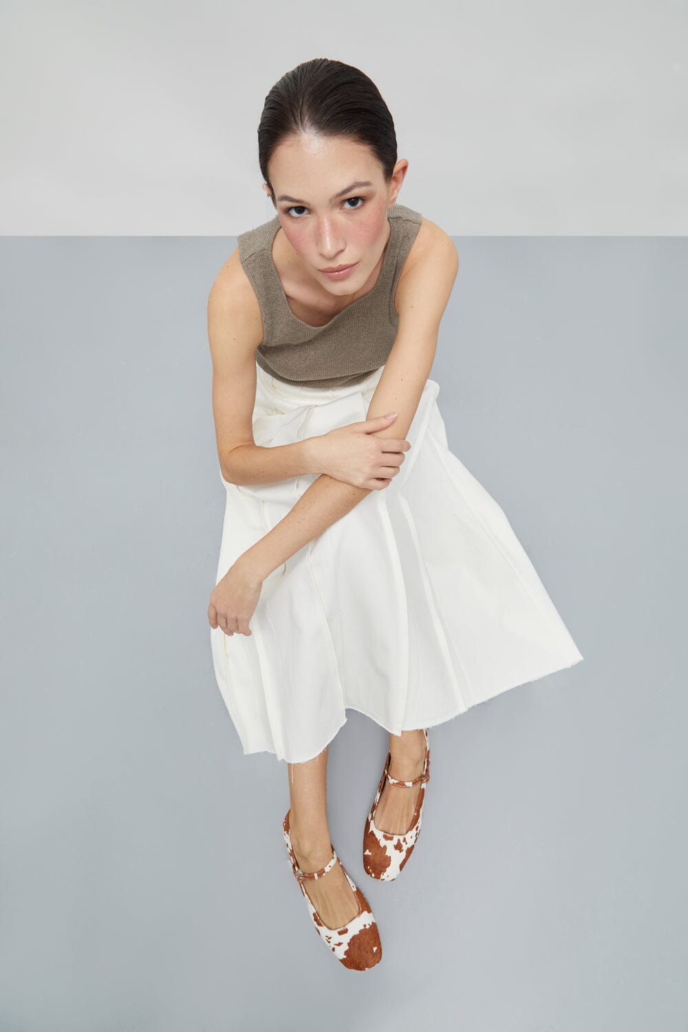 Julieta Mary Janes in Cow Print Calf Hair Mary Jane AUGUSTA 