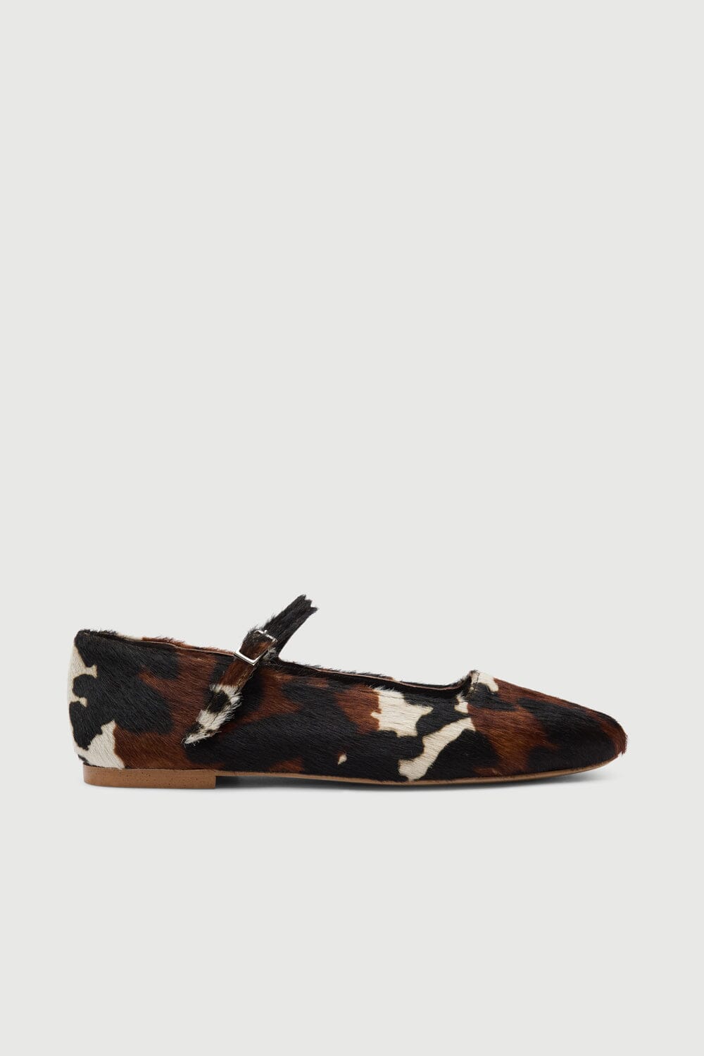 Julieta Mary Janes in Dark Cow Print Calf Hair Julieta AUGUSTA 