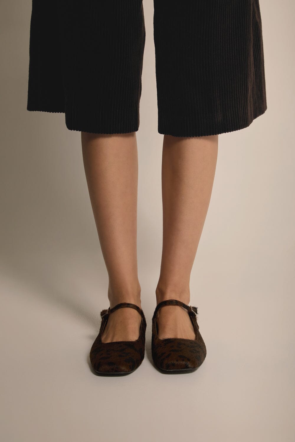Julieta Mary Janes in Dark Leopard Calf Hair Mary Jane AUGUSTA 