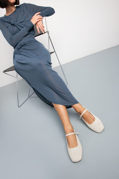 Julieta Mary Janes in Ivory Braided Leather Julieta AUGUSTA 