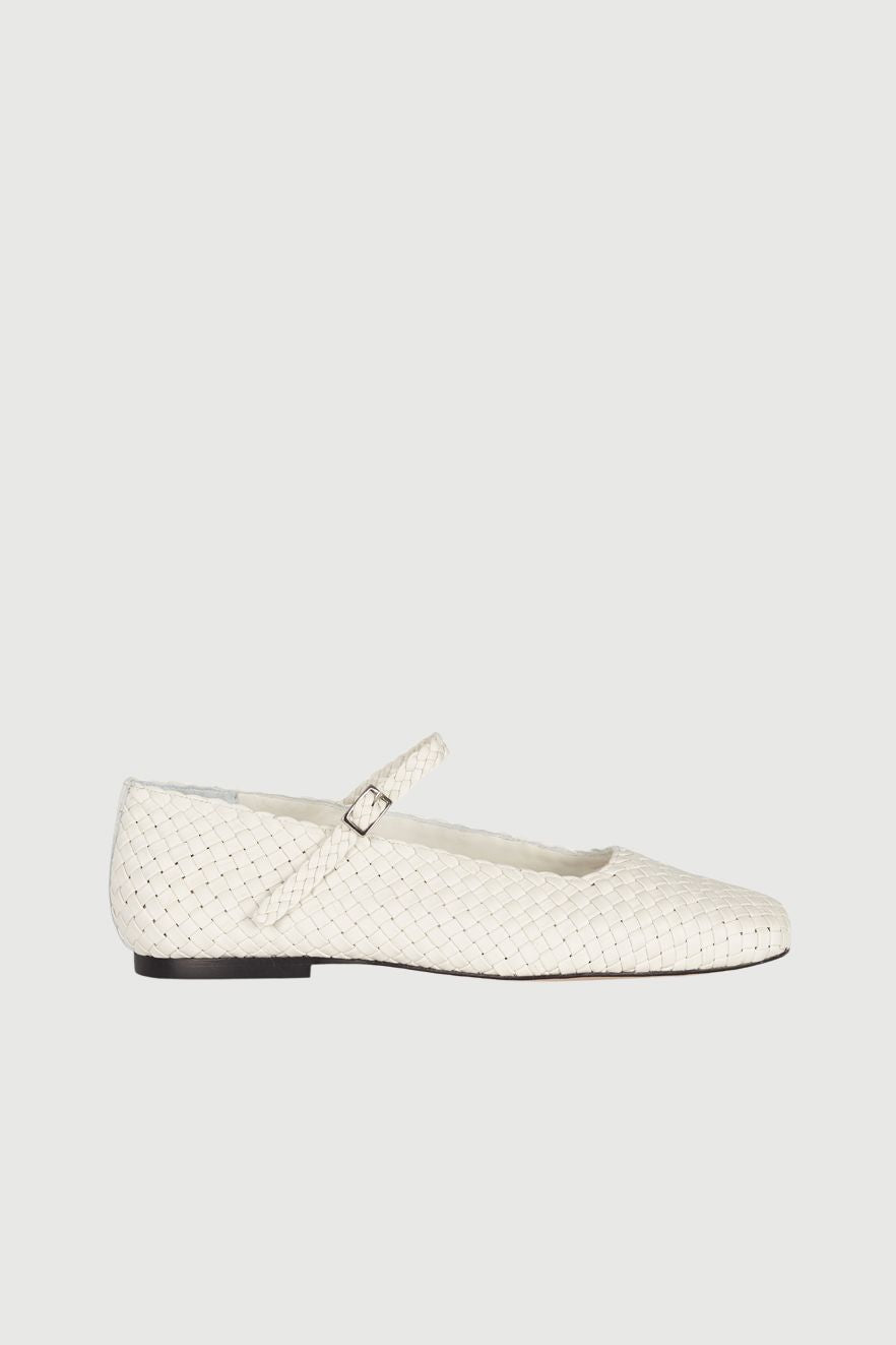 Julieta Mary Janes in Ivory Braided Leather Julieta AUGUSTA 