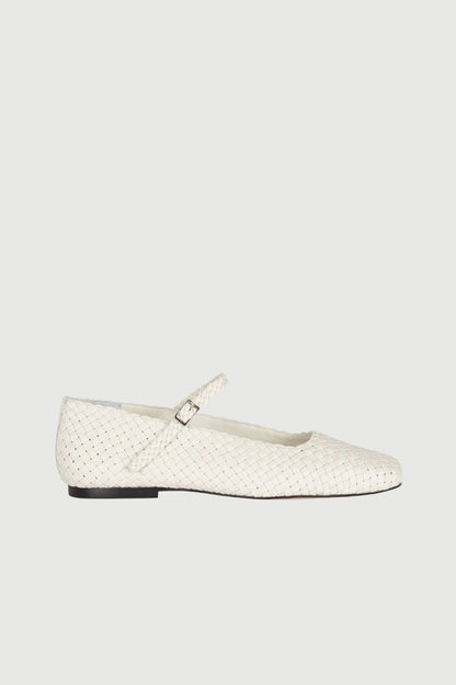 Julieta Mary Janes in Ivory Braided Leather Julieta AUGUSTA 