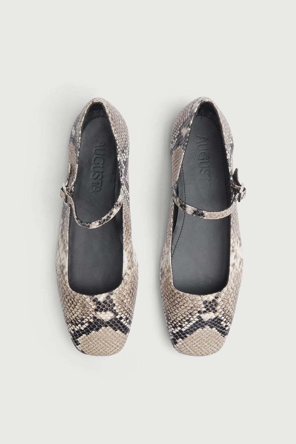 Julieta Mary Janes in Snake Print Leather Mary Jane AUGUSTA 