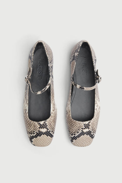 Julieta Mary Janes in Snake Print Leather Mary Jane AUGUSTA 