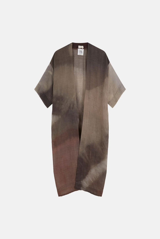 Kimono Charlotte Beige Gris Marron Capes & shawls Atelier Aletheia 