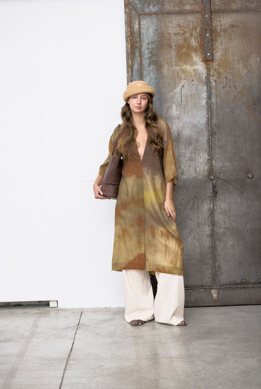 Kimono Charlotte Green Coats Atelier Aletheia 