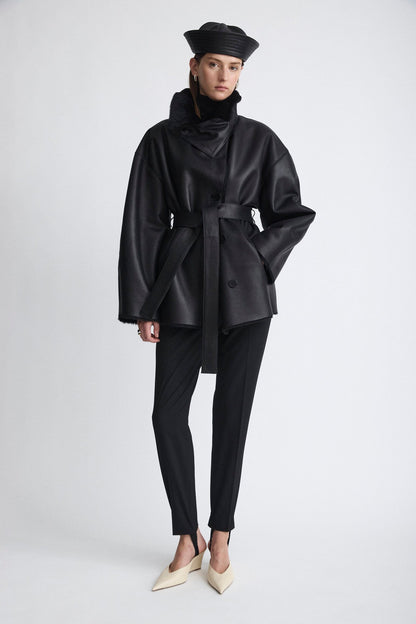 Kimono de pelo napa negro Coats Miguel Marinero 