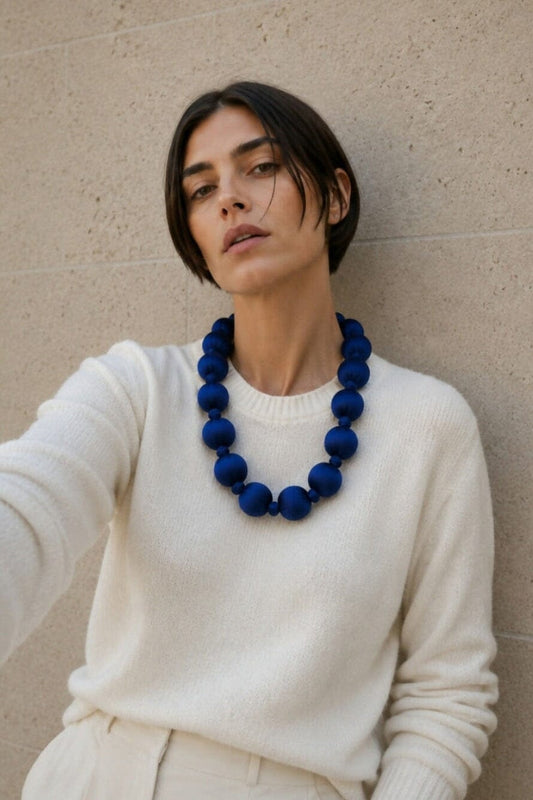Klein Blue Velvet Necklace Necklaces Coterelle 