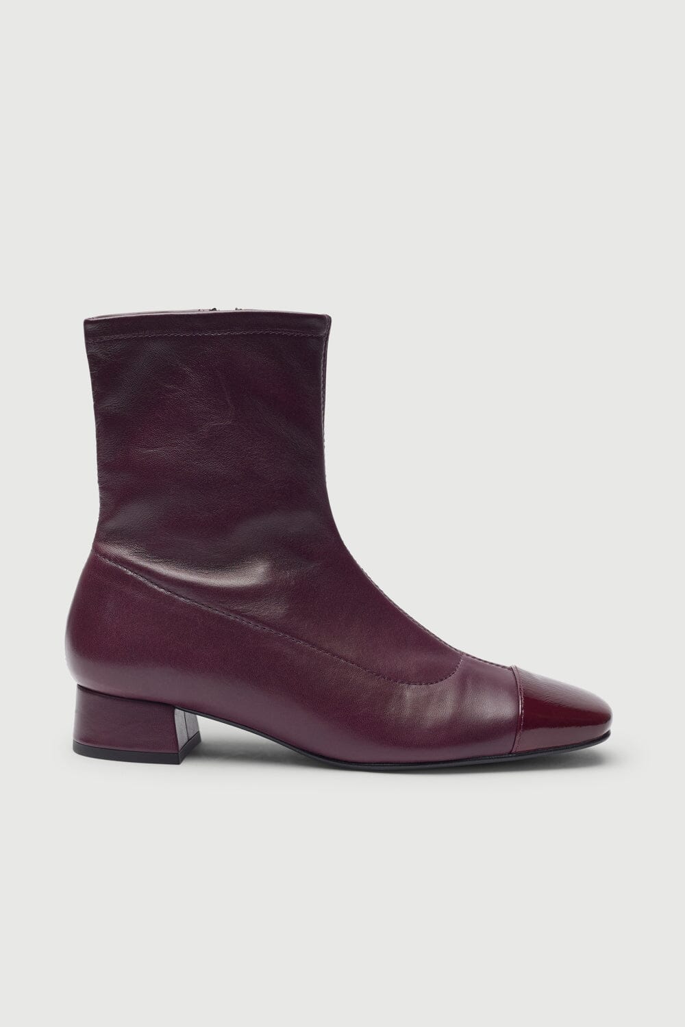 Laurie Ankle Boots Burgundy Leather Booties AUGUSTA 