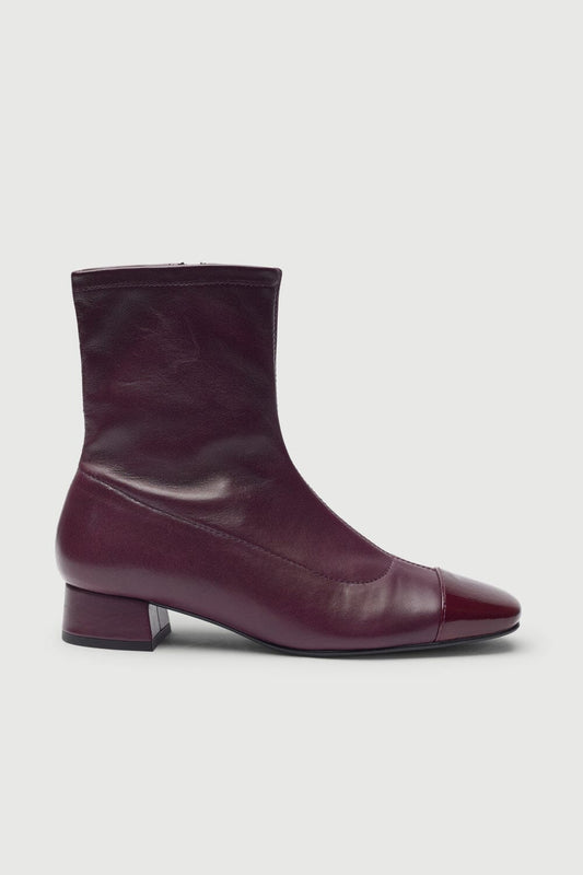 Laurie Ankle Boots Burgundy Leather Booties AUGUSTA 