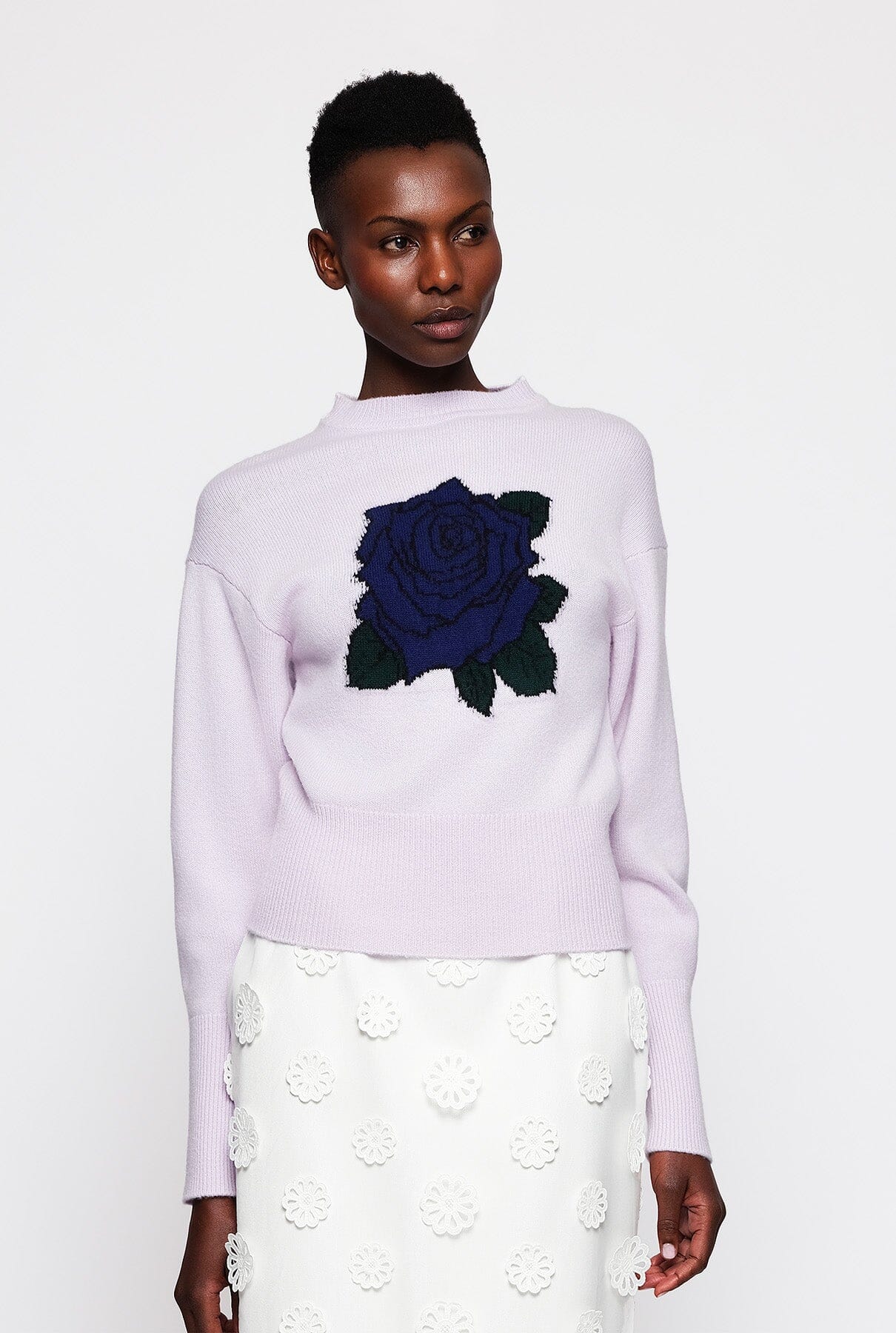 Lavender floral jacquard jumper Sweaters Mirto 