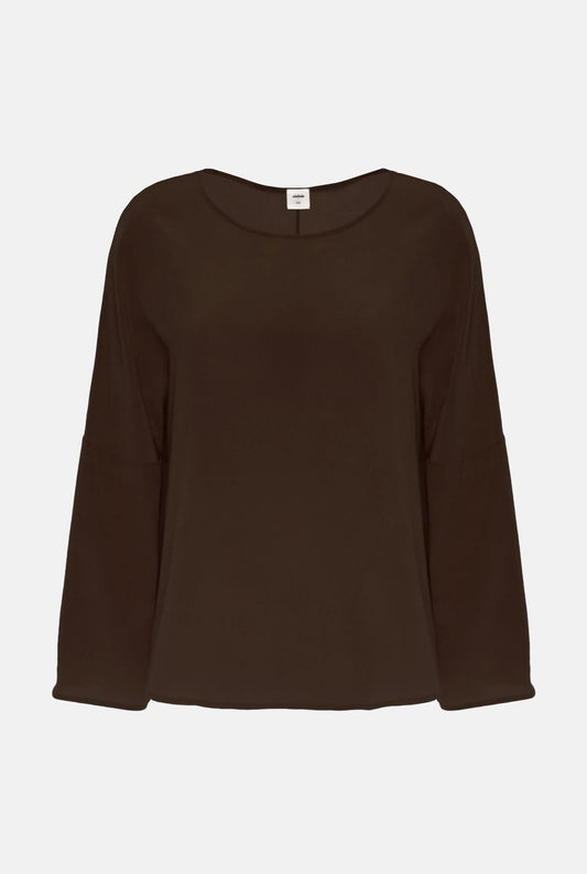 Lea brown Silk blouse Shirts & blouses Atelier Aletheia 