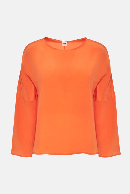 Lea orange Silk blouse Shirts & blouses Atelier Aletheia 
