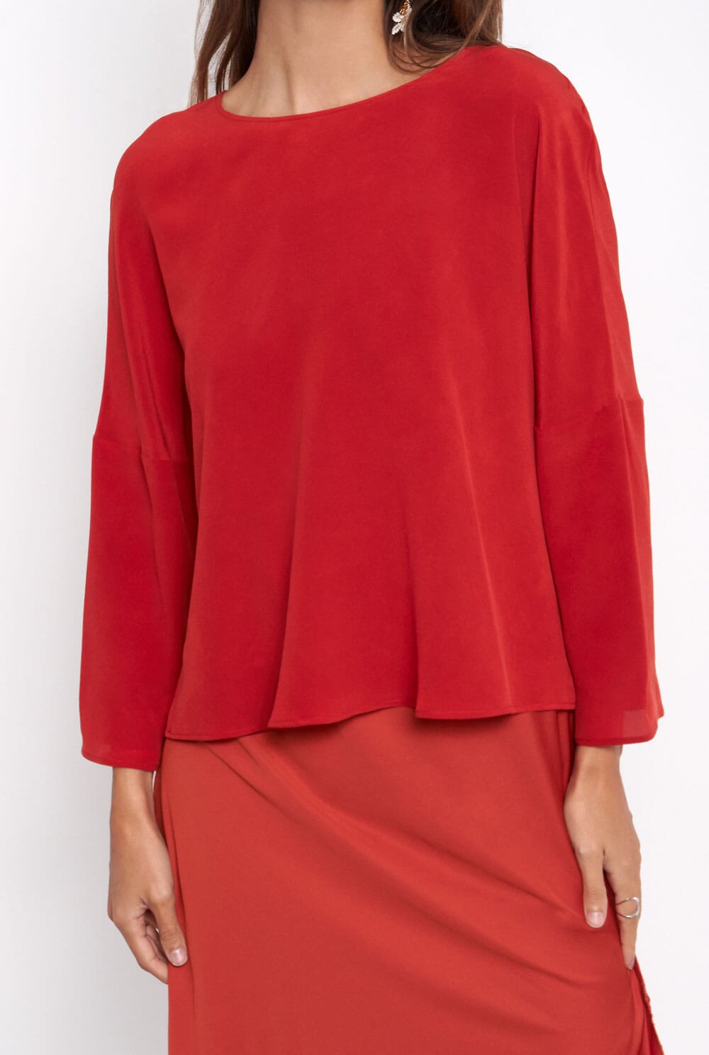 Lea red Silk blouse – ES Fascinante