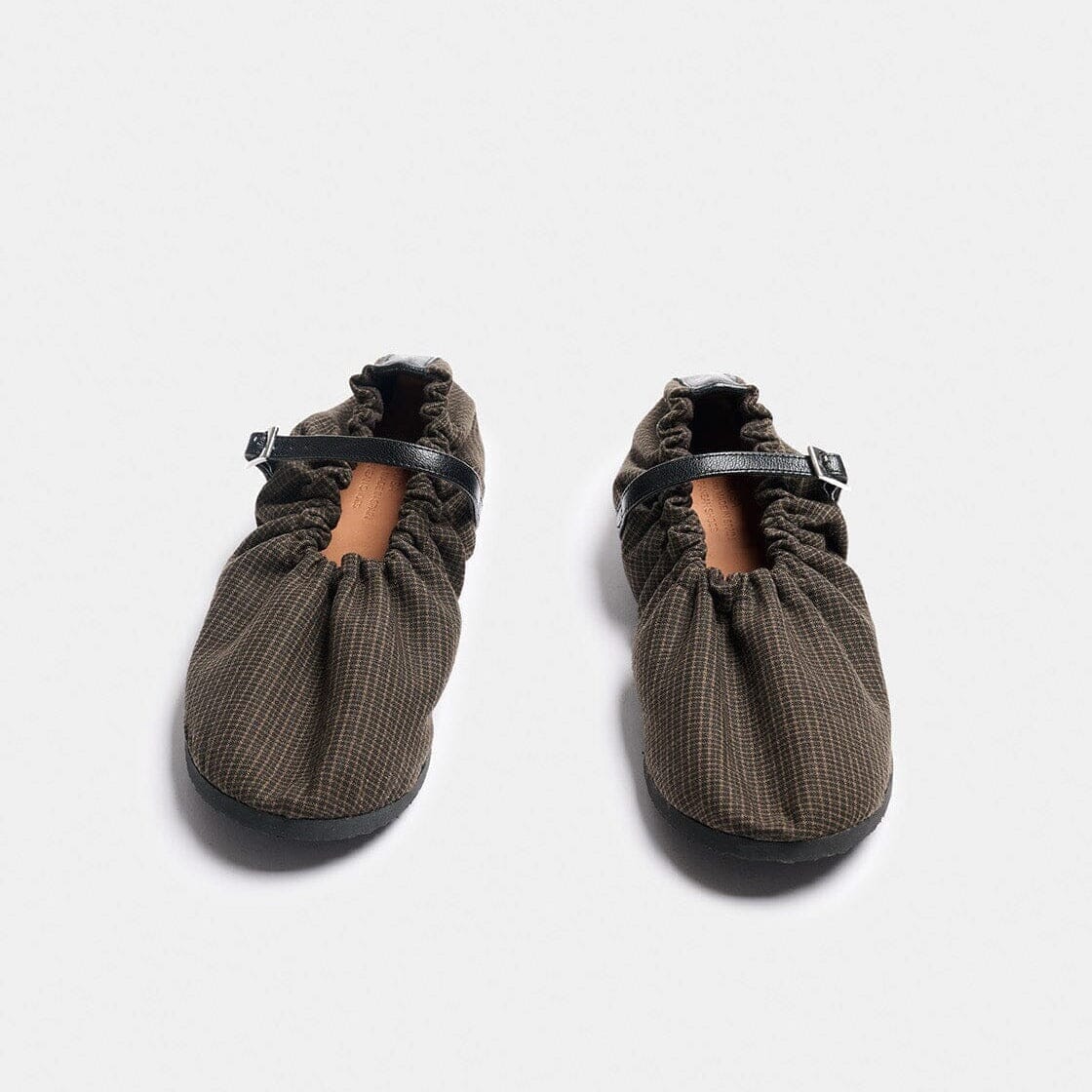LEONORA NEGRO TARTAN Flat Shoes Naguisa 