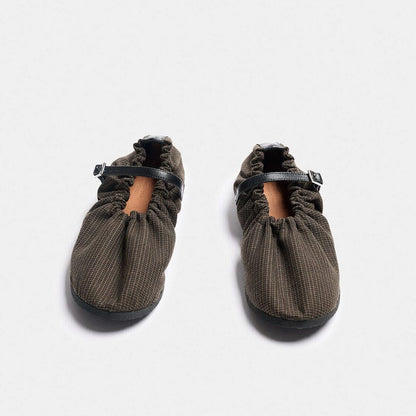 LEONORA NEGRO TARTAN Flat Shoes Naguisa 
