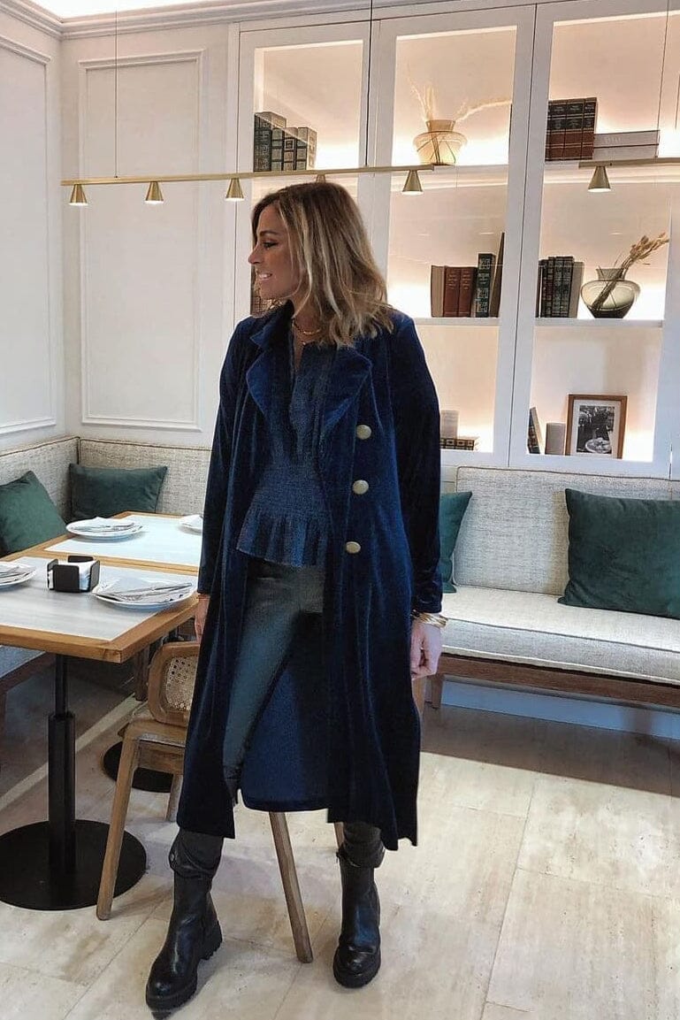 LEVITA BOTONES TERCIOPELO AZUL Jackets Elisa Cortés 