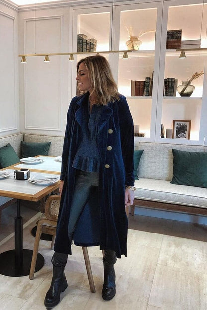 LEVITA BOTONES TERCIOPELO AZUL Jackets Elisa Cortés 