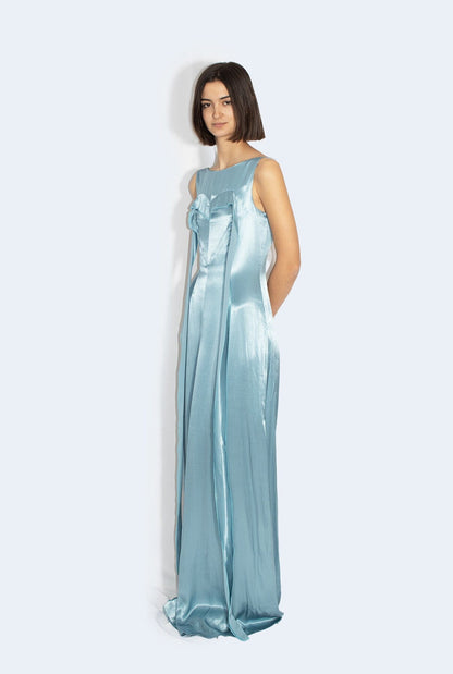 Light blue satin heart dress Dresses Habey Club 