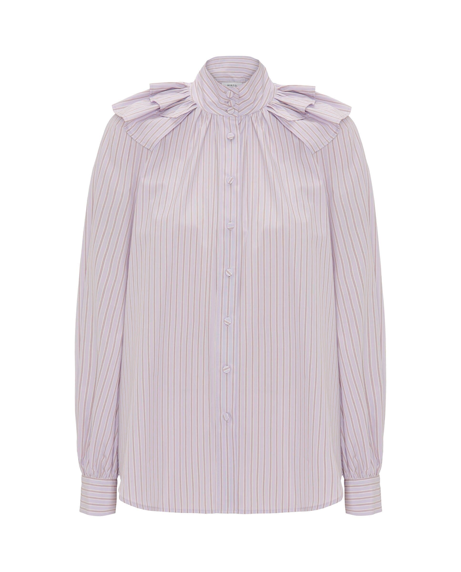 Lilac shirt with burgundy stripes Shirts & Blouses Mirto 