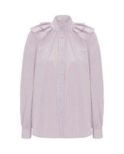 Lilac shirt with burgundy stripes Shirts & Blouses Mirto 
