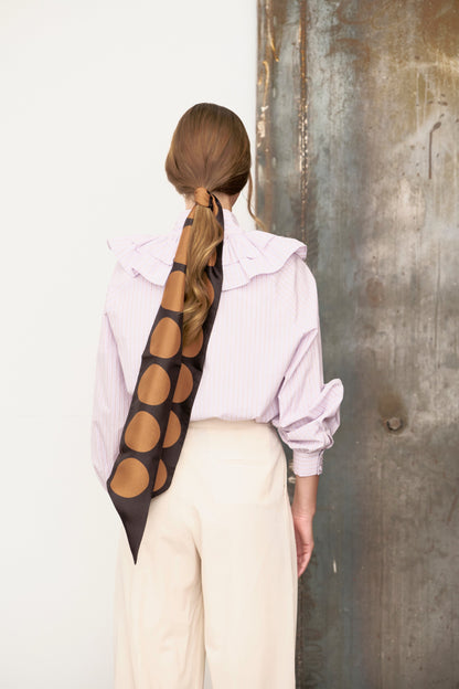 Lilac shirt with burgundy stripes Shirts & Blouses Mirto 